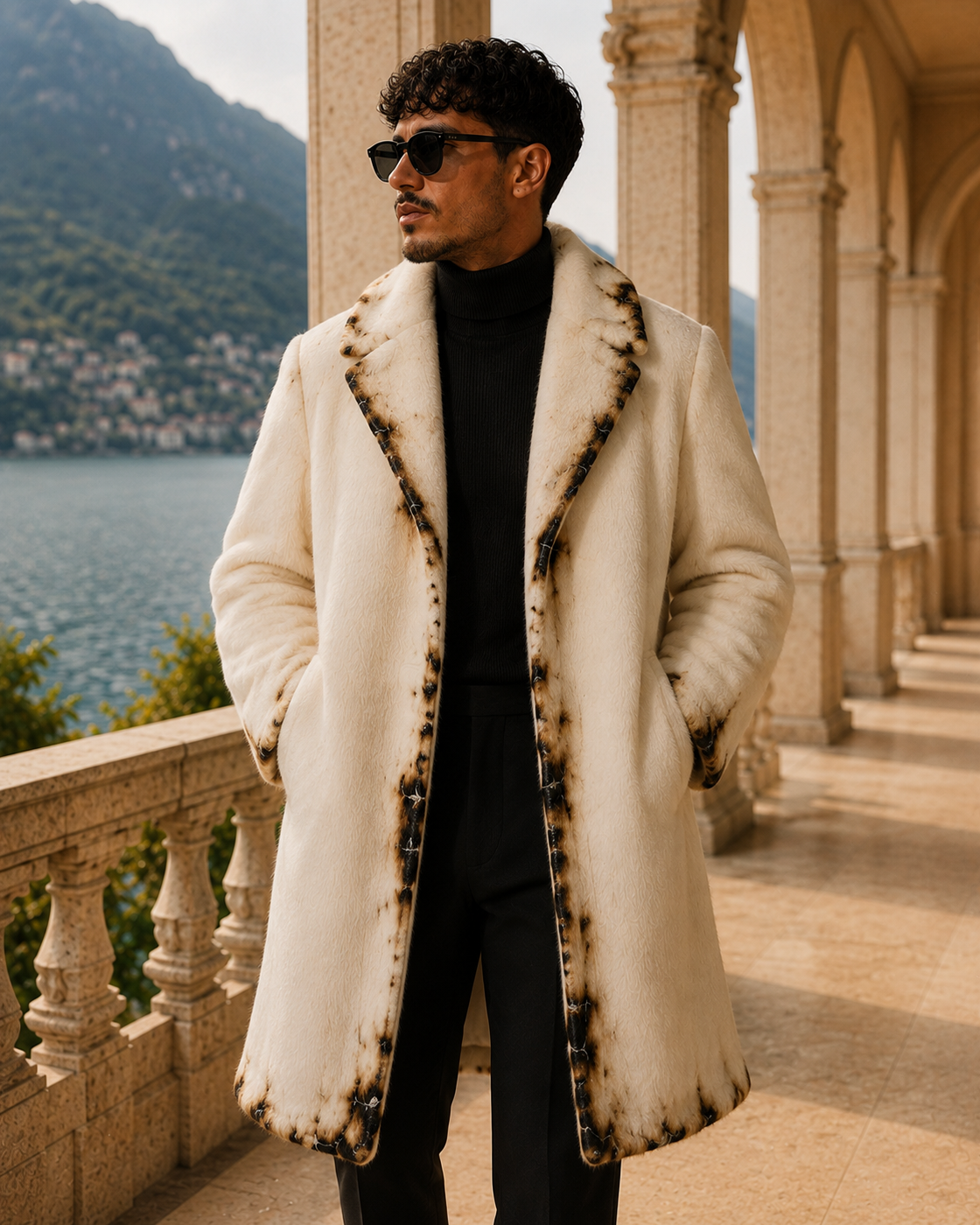 Scorched Ivory Shearling Coat getragen